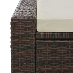 vidaXL Double Sun Lounger Poly Rattan Brown