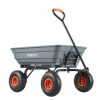 VEVOR Dump Cart, Poly Garden Dump Cart with Easy to Assemble Steel Frame, Dump Wagon with 2-in-1 Convertible Handle