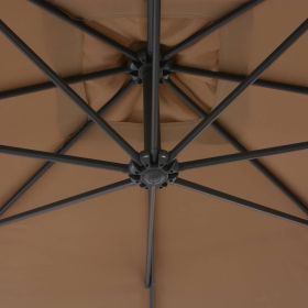 vidaXL Cantilever Garden Parasol with Steel Pole 118.1" Taupe