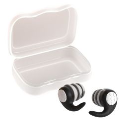 Swimming Ear Plugs, 1 Pairs Waterproof Reusable Silicone Swim Earplugs (Color: Black, size: L)