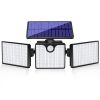 230 LED Ultra Bright Solar Wall Lights; Waterproof Rotatable Motion Sensor Light For Outdoor Porch Yard Wall