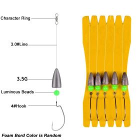 Goture Texas Rig Set; Ready Rig; Finished Product; 5pcs/board (size: 3.5g/4#)