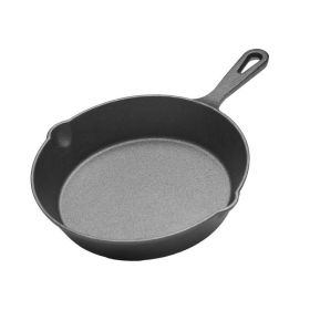 Cast Iron Grill Pan with Handle for Home Use(AMZ Shipping) (Pot Diameter: 6.3inch, Color: Black)